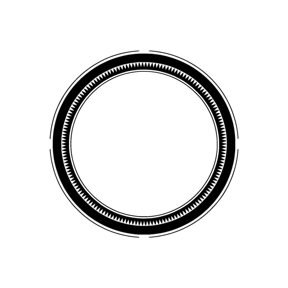 Geometric Black Ring With Sawtooth Detail, Clean White Background vector