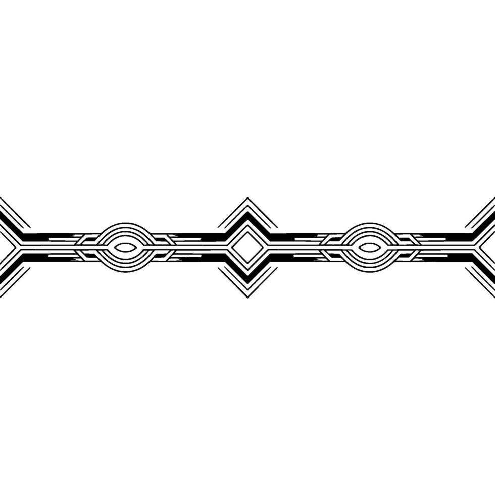 Geometric Line Art Border, Black And White On White Background vector