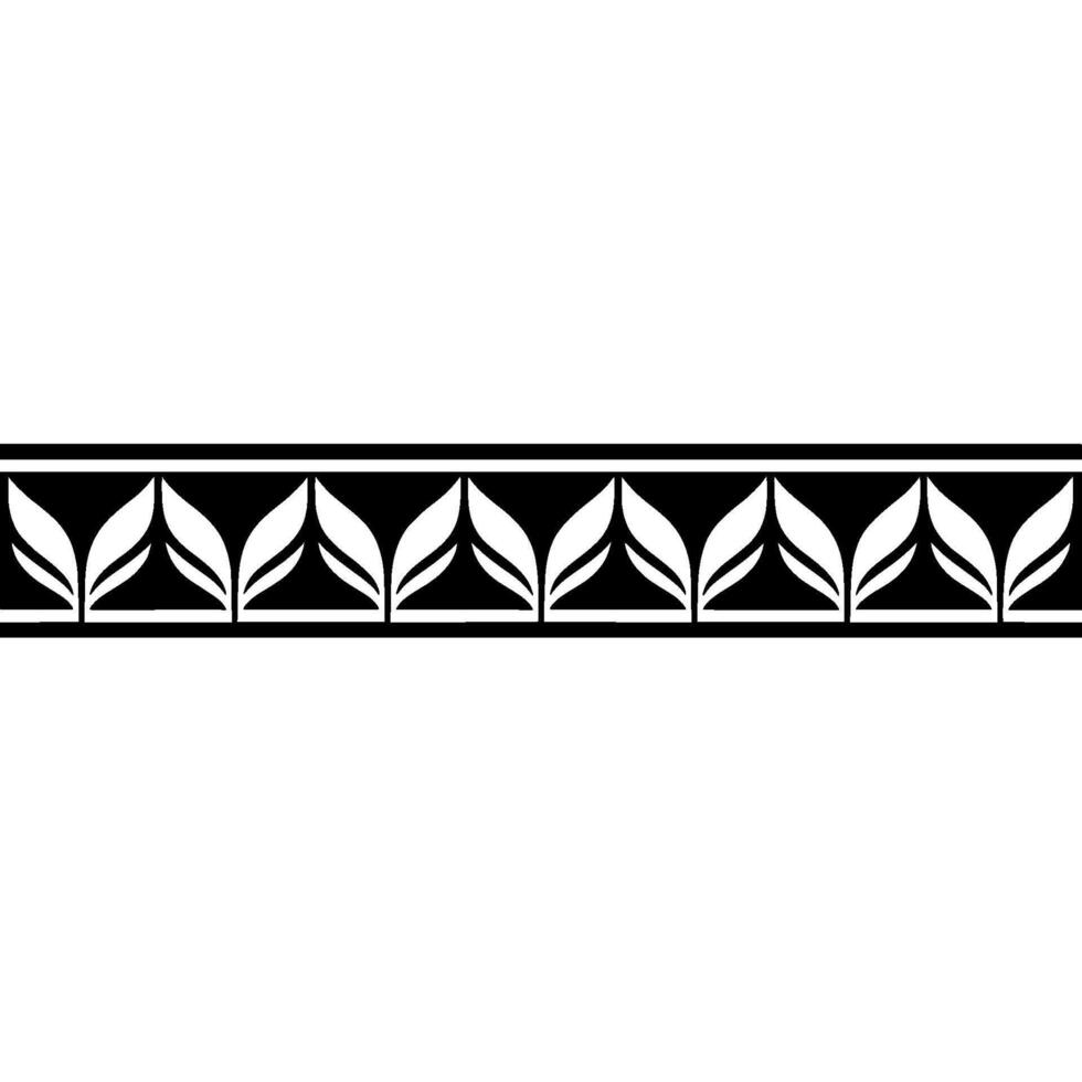 Minimalist Geometric Foliage Border, Monochrome Element vector