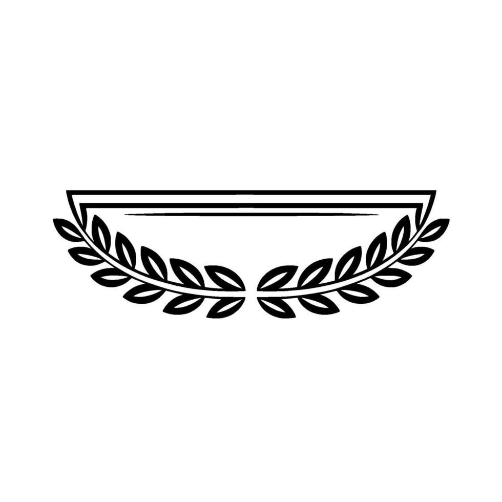 Elegant Laurel Wreath Frame In Black, Minimalist vector