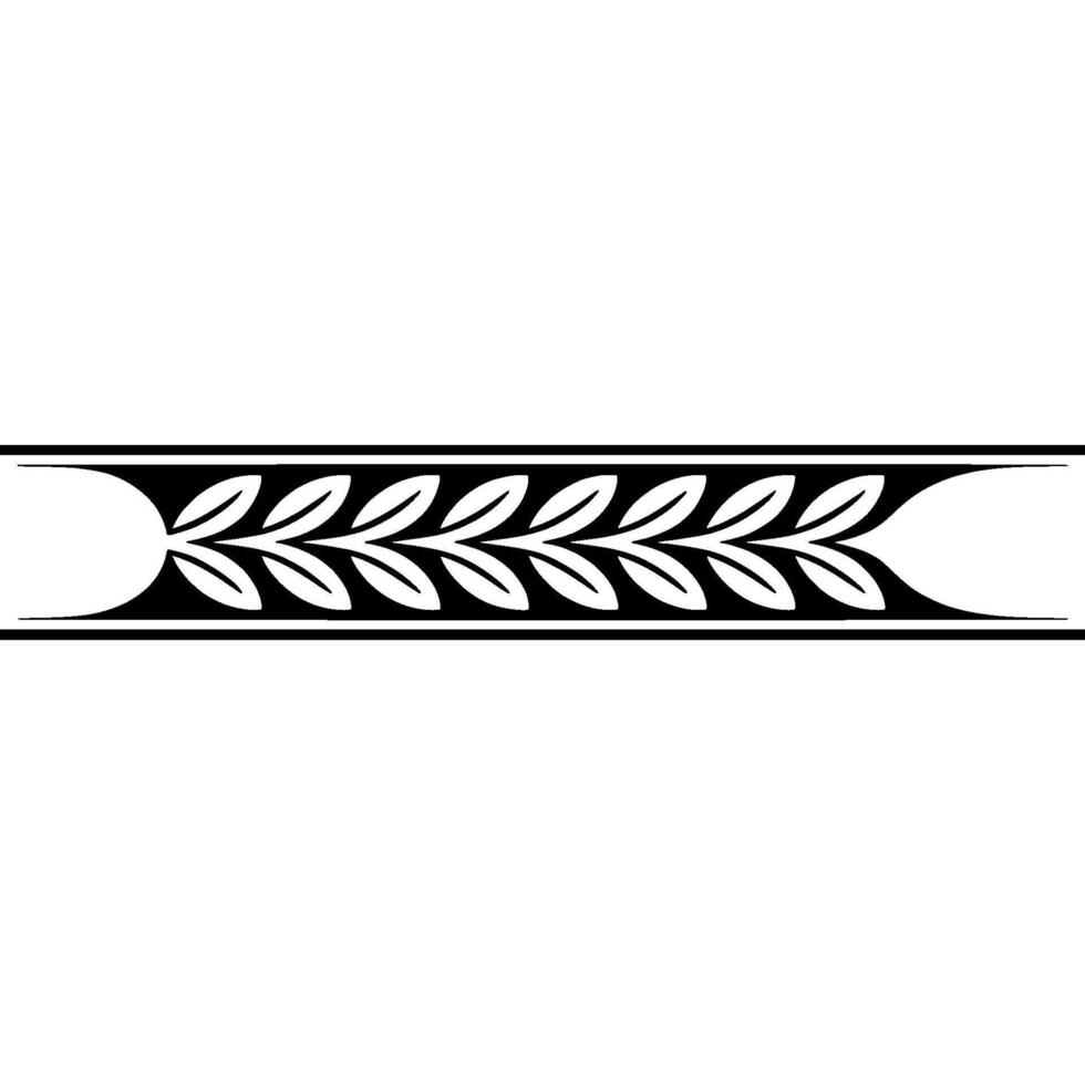 Black And White Laurel Wreath Border, Minimalist vector