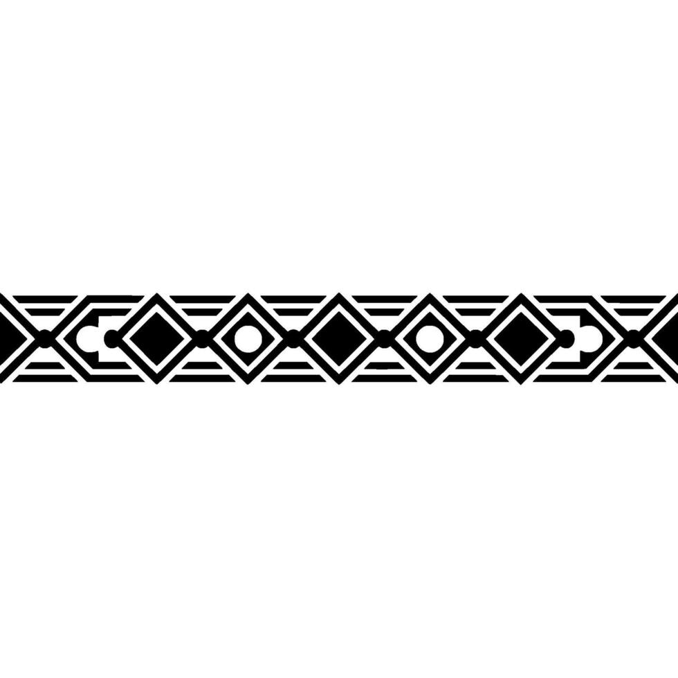 Geometric Border Element, Black White, Seamless Pattern, Minimalist vector