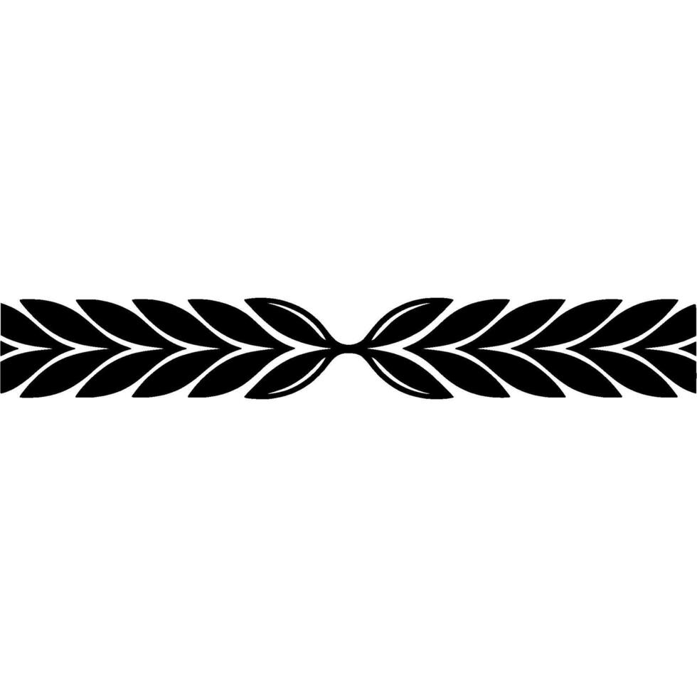 Minimalist Black Leaf Wreath Border On White Background vector