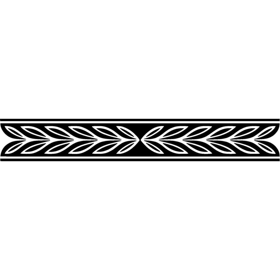Black And White Leaf Border Pattern Minimalist Element vector