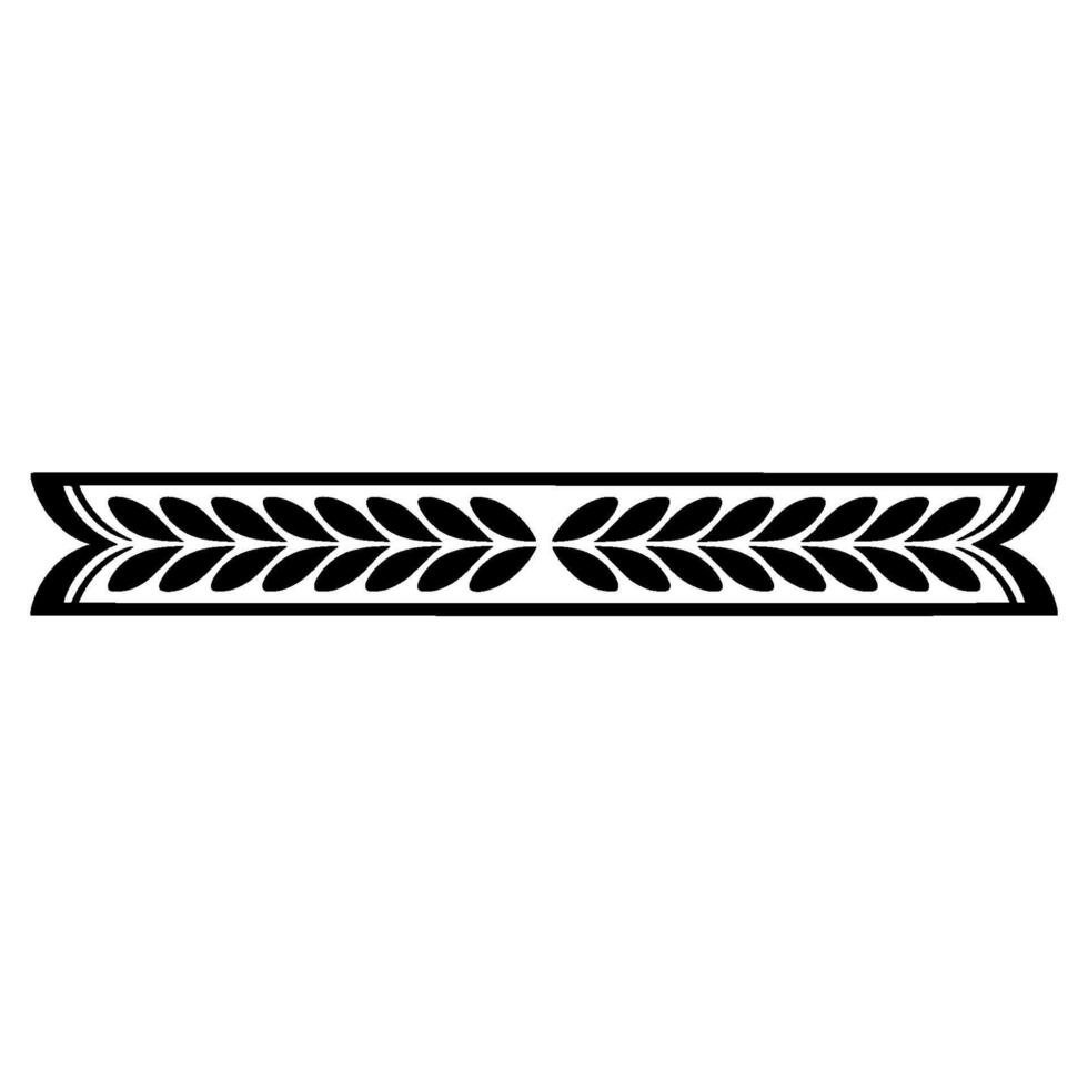 Laurel Wreath Border, Black Ornament On White, Decorative Element vector