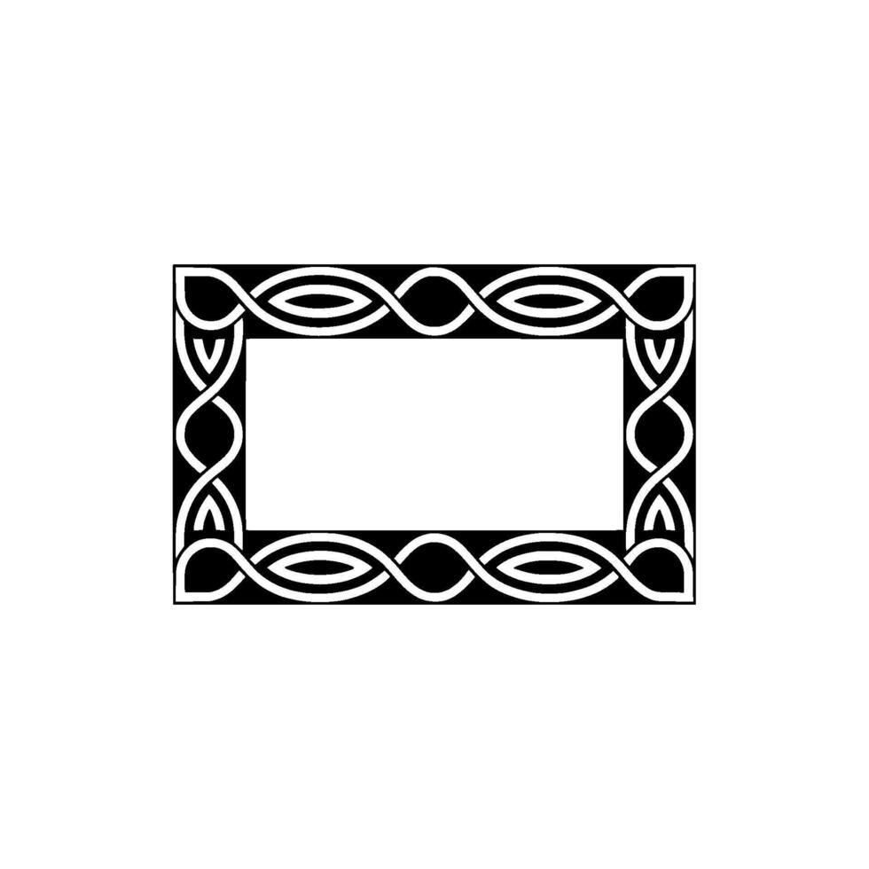 Geometric Celtic Knot Frame On White Background vector