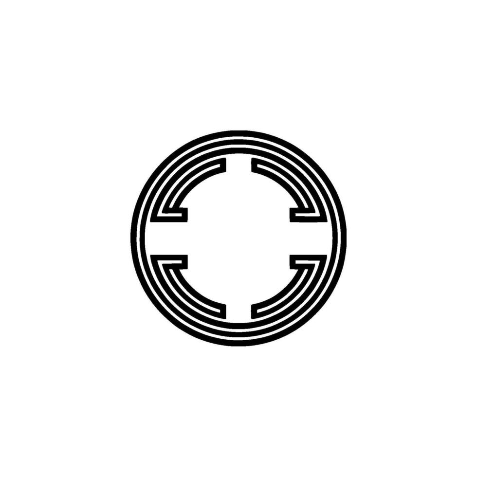 Minimalist Circular Geometric On White Background vector