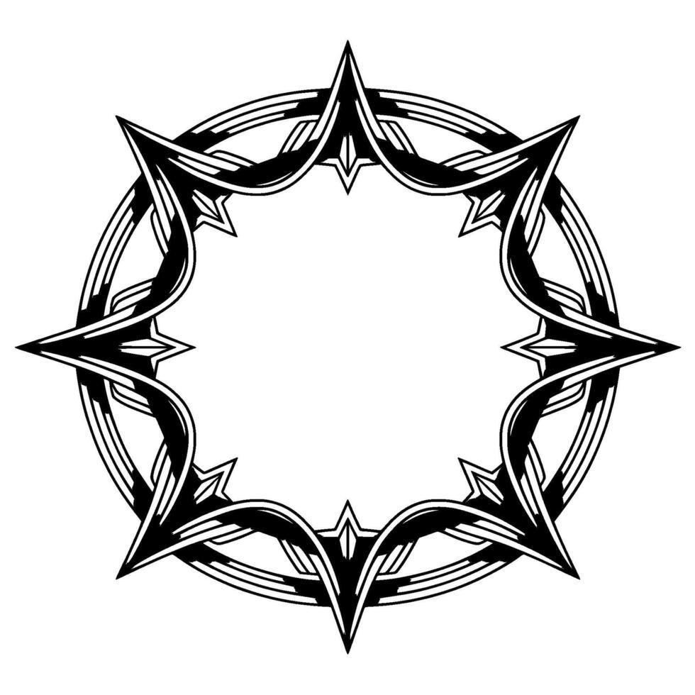 Ornamental Geometric Mandala Black Silver With White Background vector