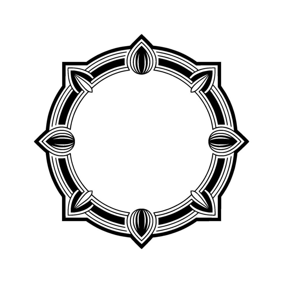 Geometric Circle Frame Art Deco Ornament On White Background vector