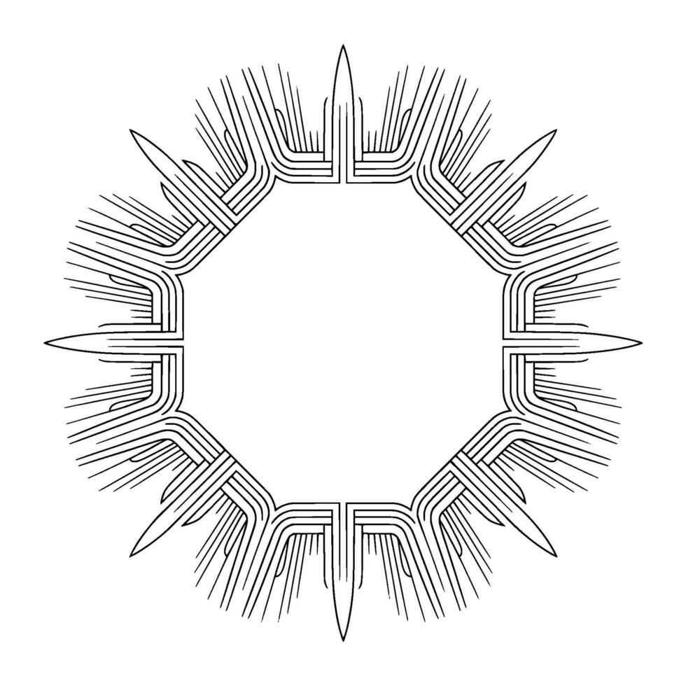 Minimalist Geometric Frame Art Deco Inspired Sunburst vector