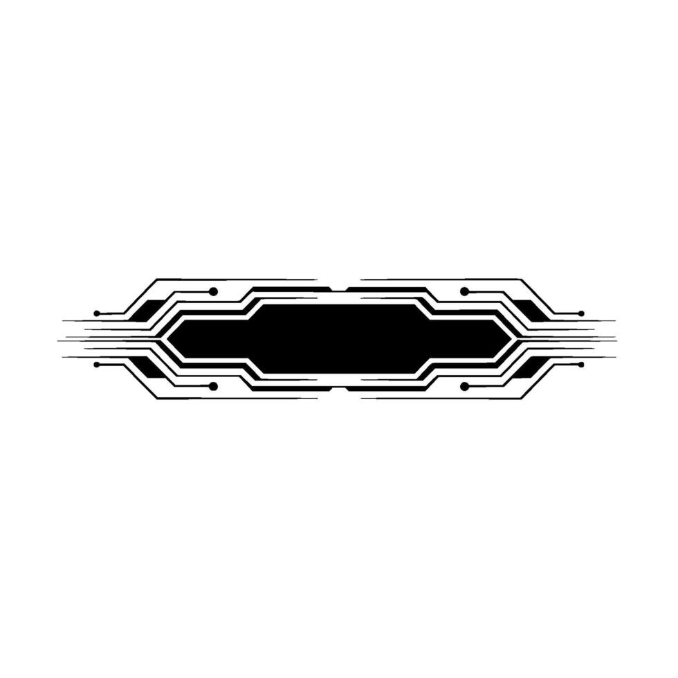 Futuristic Tech Circuit Banner Black On White Background vector