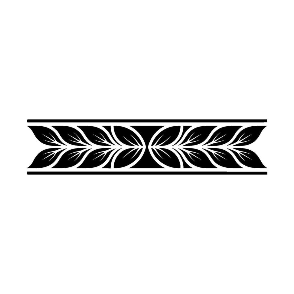 Elegant Black Leaf Ornament On White Background Decorative Element vector