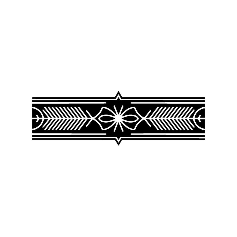Minimalist Geometric Pattern Element Decorative Border In Black And White vector
