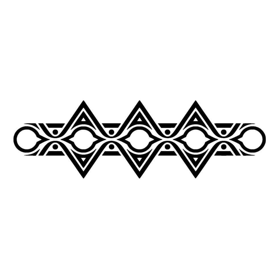 Geometric Tribal Border Element, Black And White, Minimalist vector