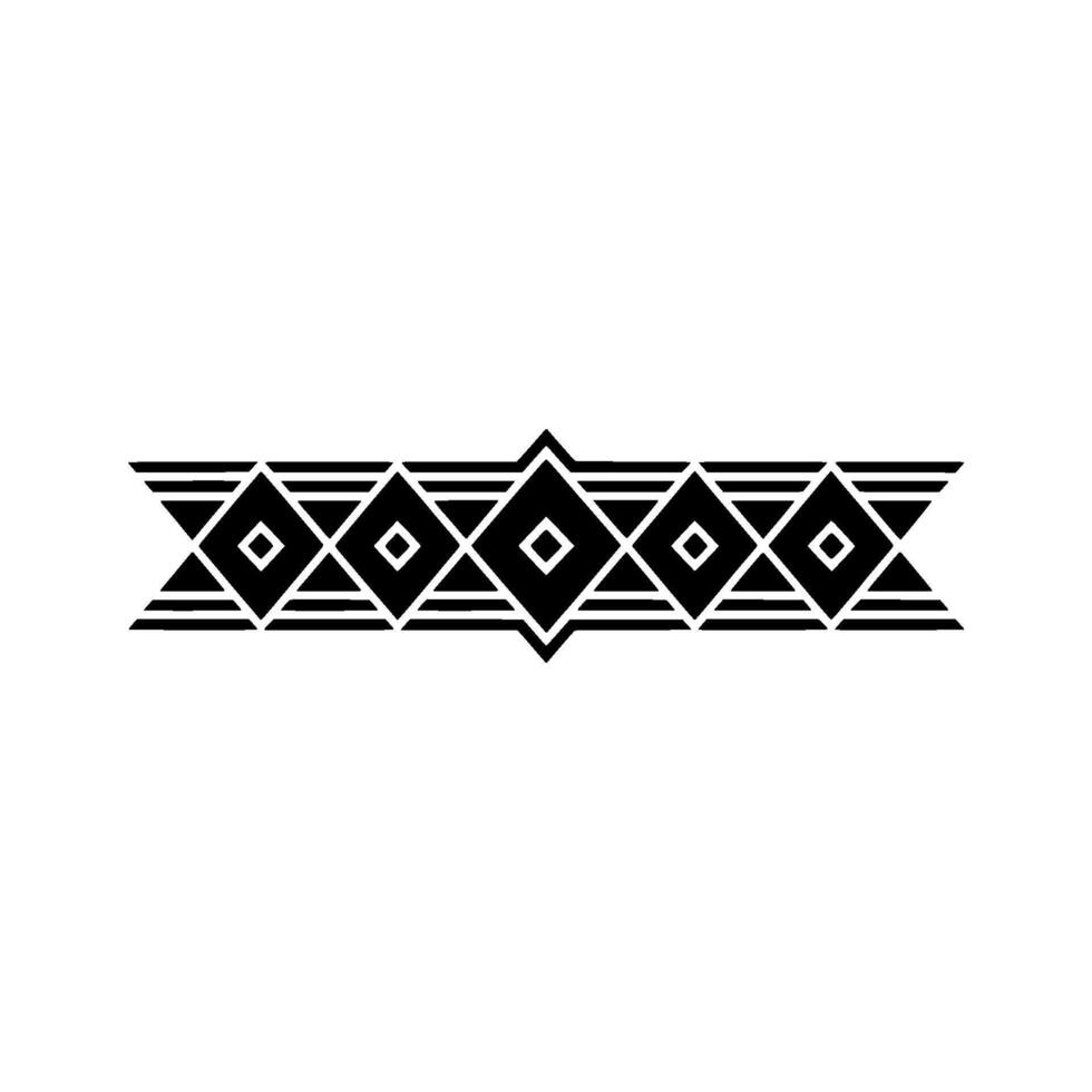 Geometric Black And White Ornamental Band, Minimalist vector
