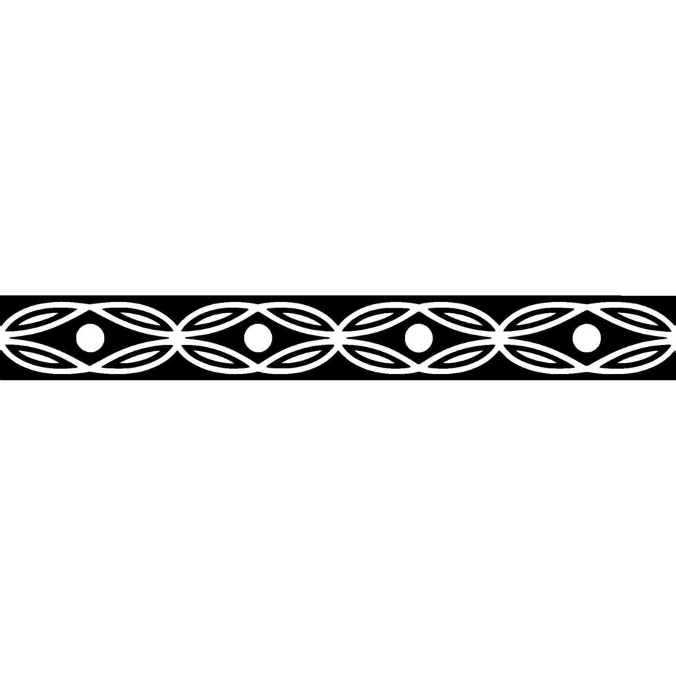 Abstract Black White Decorative Border Element On White vector