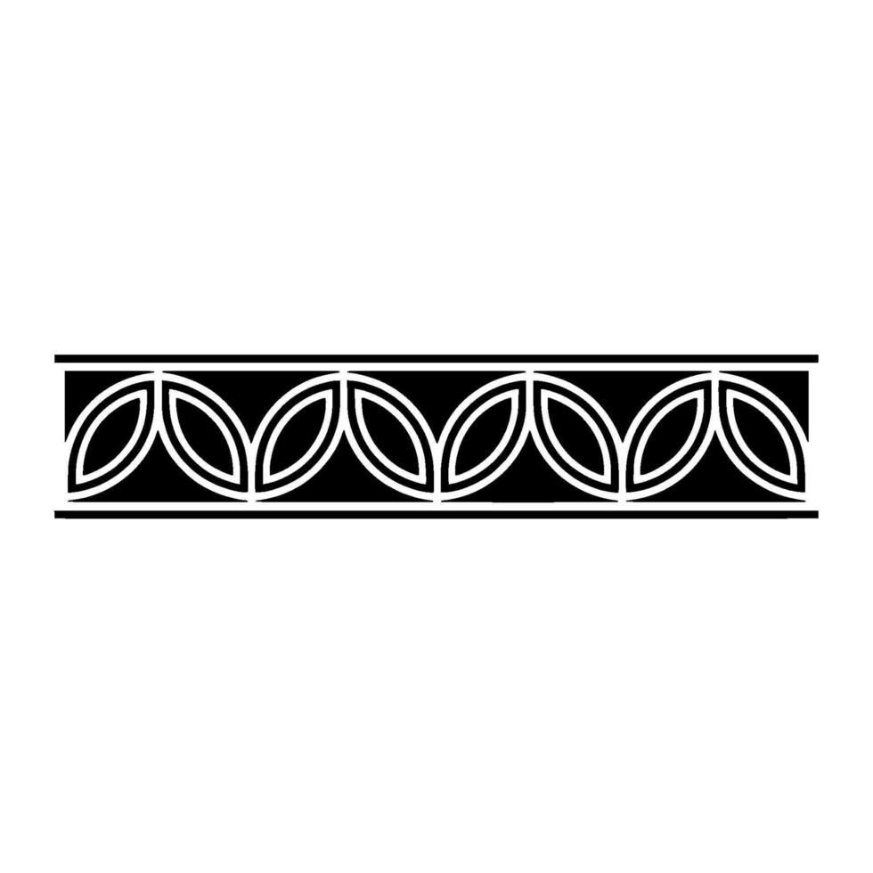 Geometric Black White Leaf Border Element, Minimalist vector