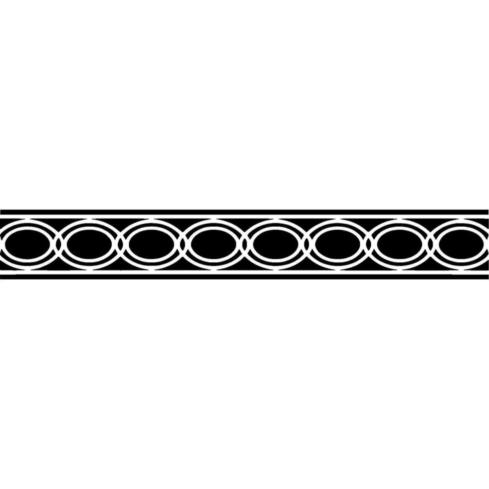 Geometric Black And White Oval Pattern Border On White Background vector