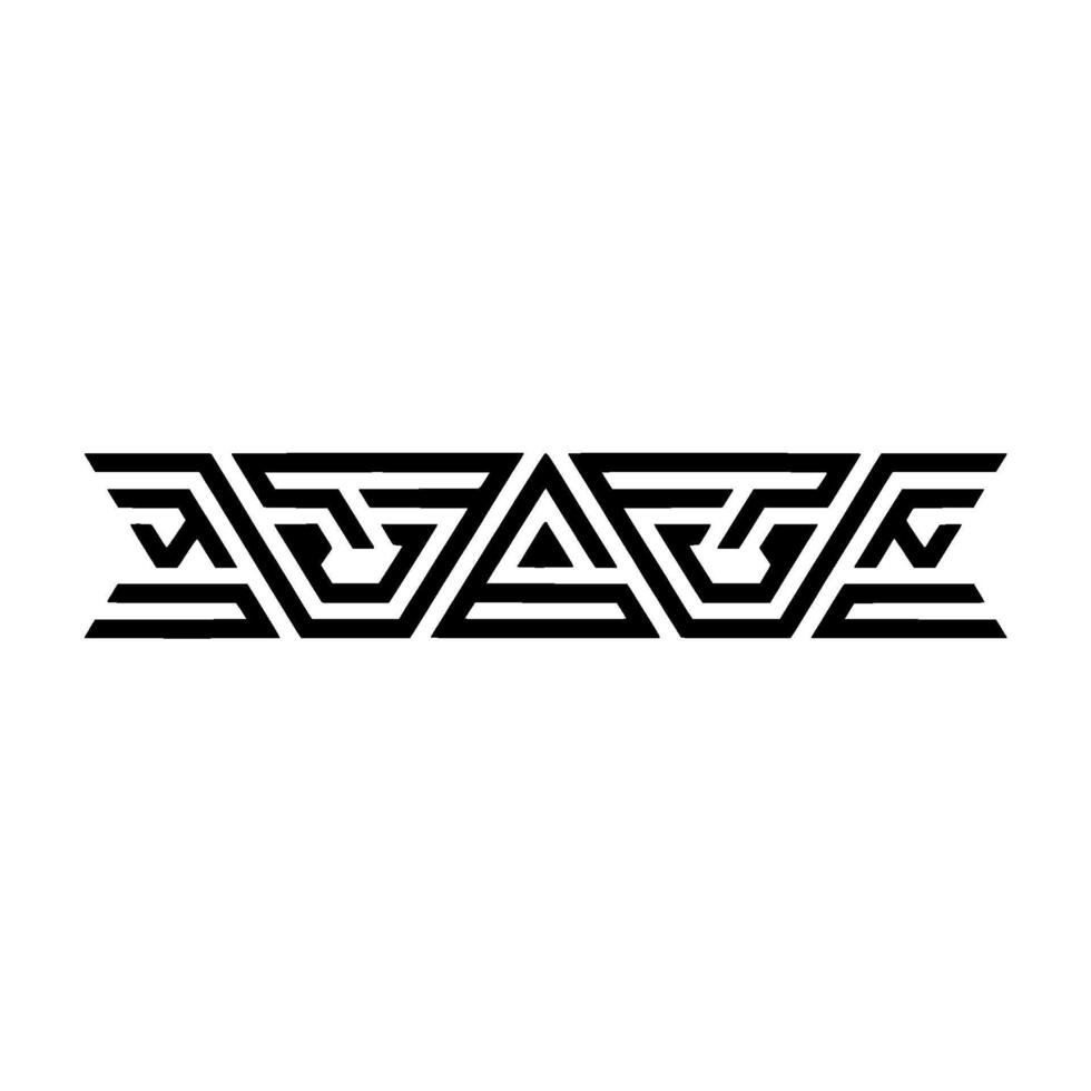 Geometric Line Pattern Border On White Background vector
