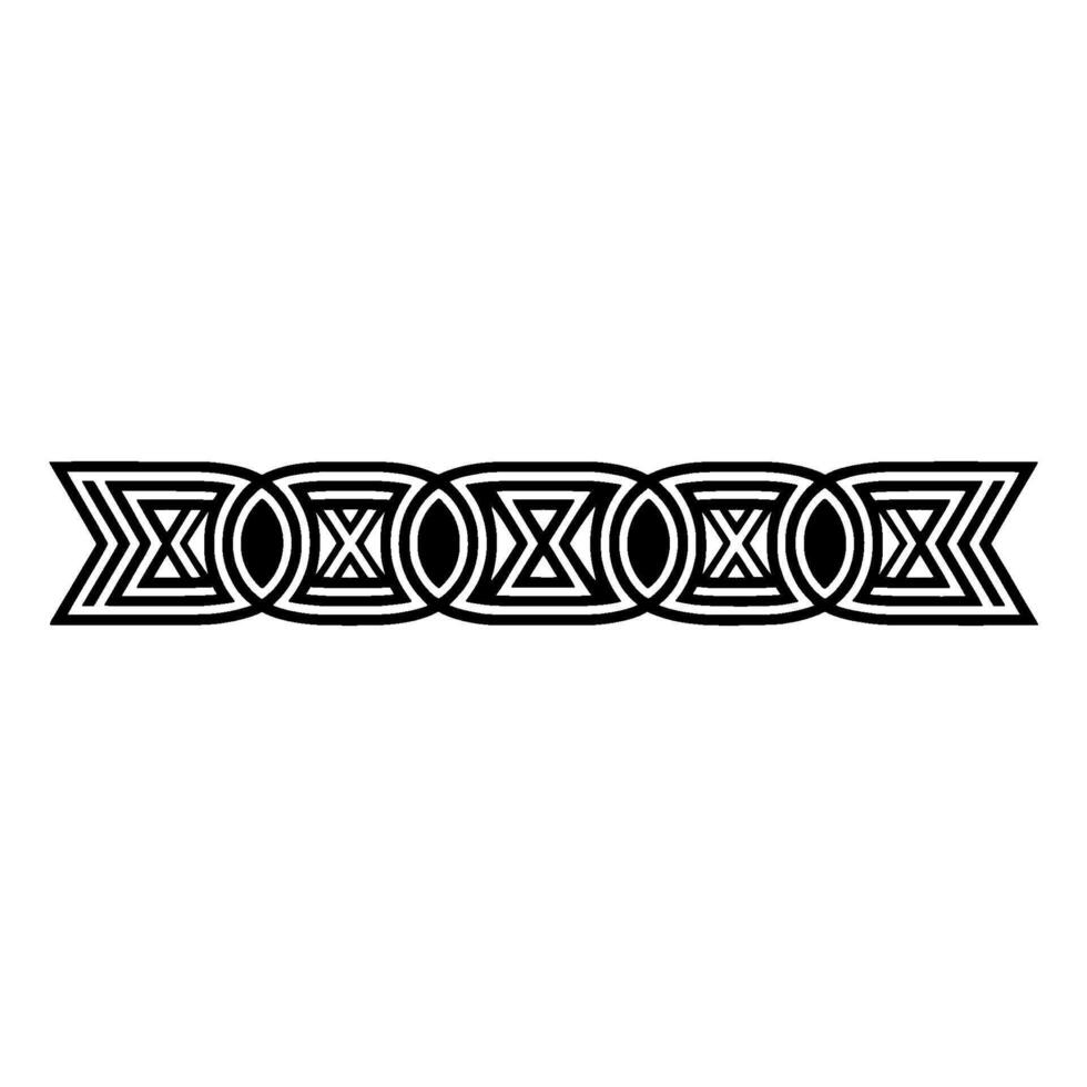 Geometric Border, Celtic Knot Inspired, Black On White vector