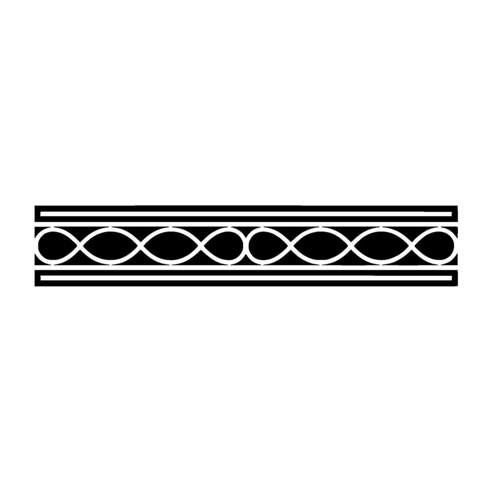 Simple Black And White Ornamental Border Element vector