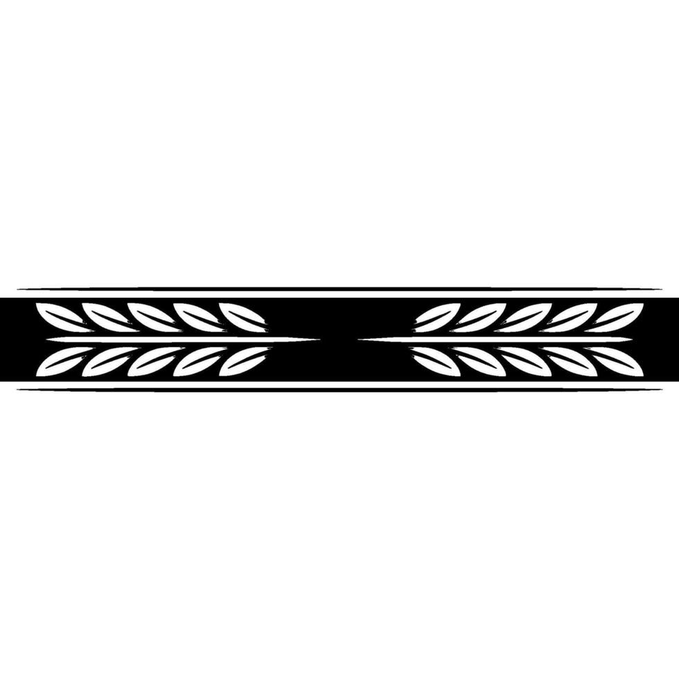 Elegant Leaf Border, Minimalist Black White, Space For Text vector