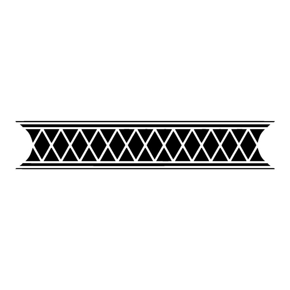 Geometric Diamond Border Element In Black And White vector