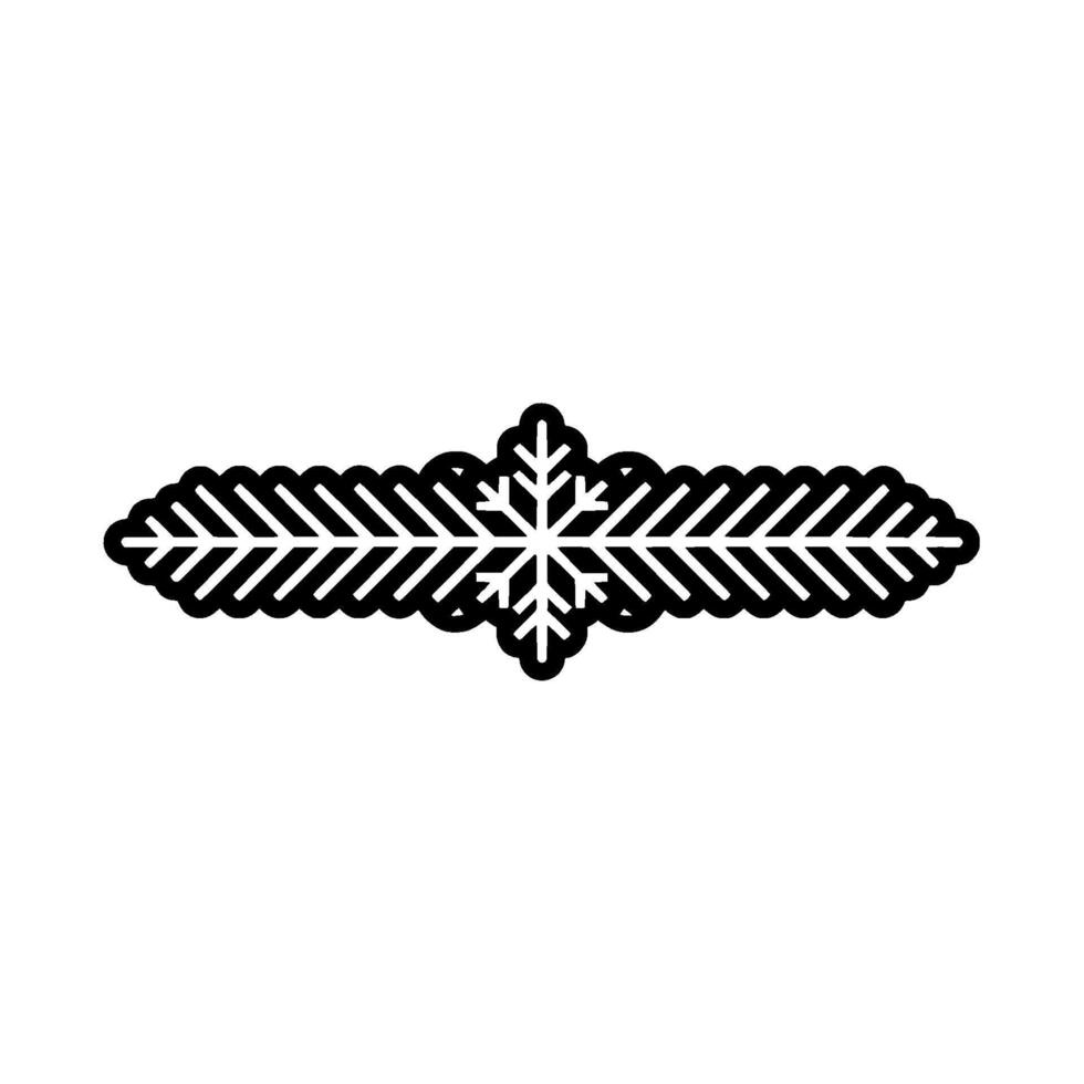 Minimalist Snowflake Element, Black On White, Geometric Holiday Decor vector