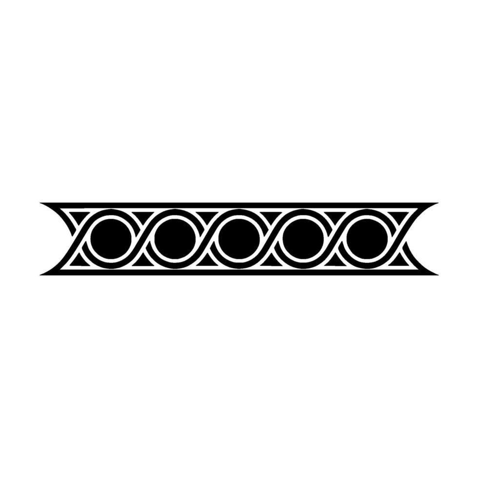 Geometric Black And White Ornamental Border, Seamless Pattern vector