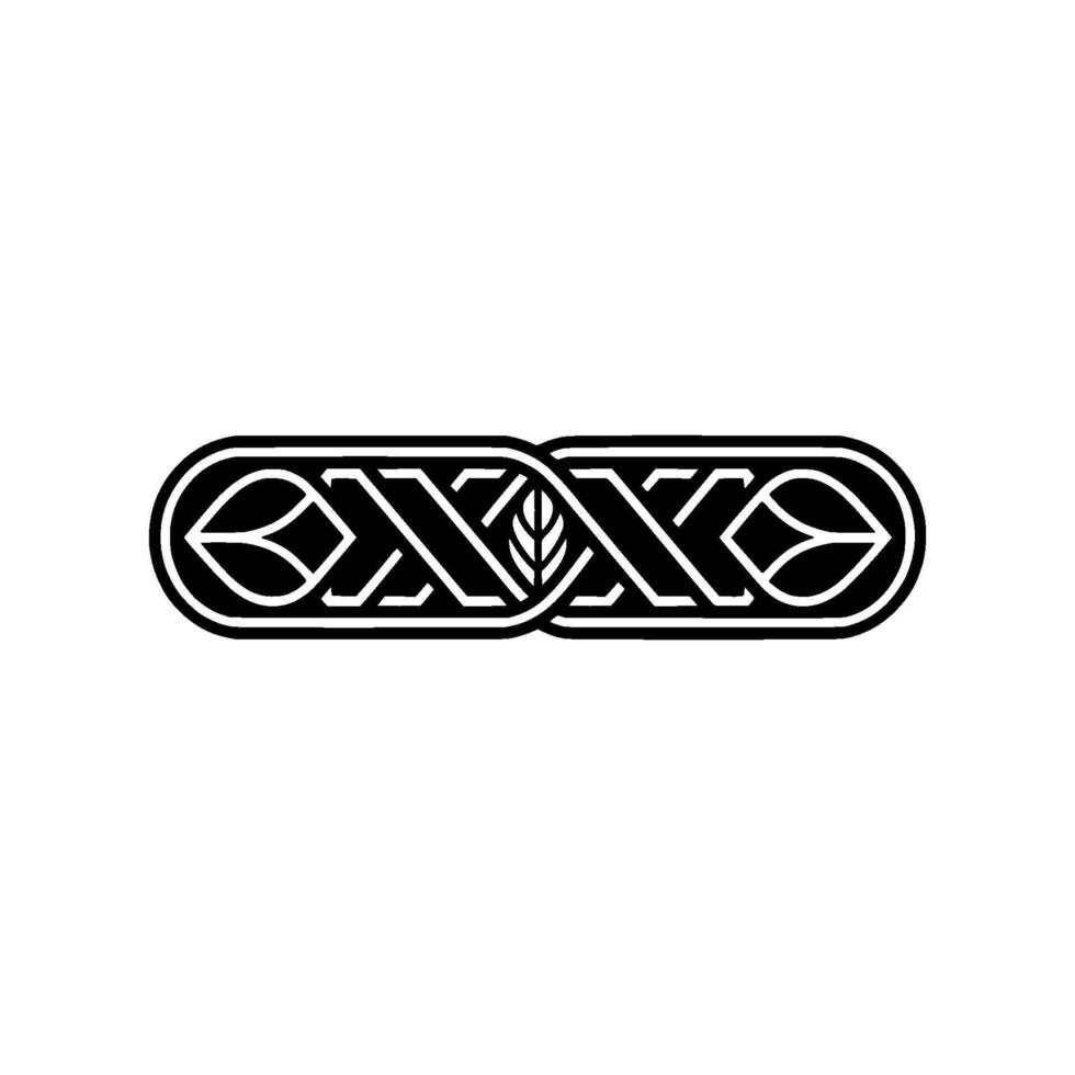 Elegant Black And White Celtic Knot With Leaf Element vector