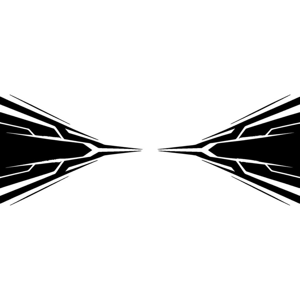 Geometric Tech Background Symmetrical Black Lines On Gradiant Gray vector