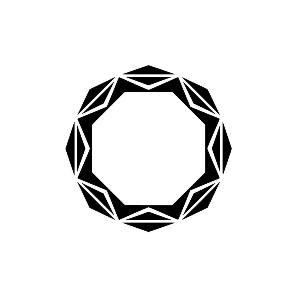 Geometric Black And White Circular Element On Neutral Backdrop vector