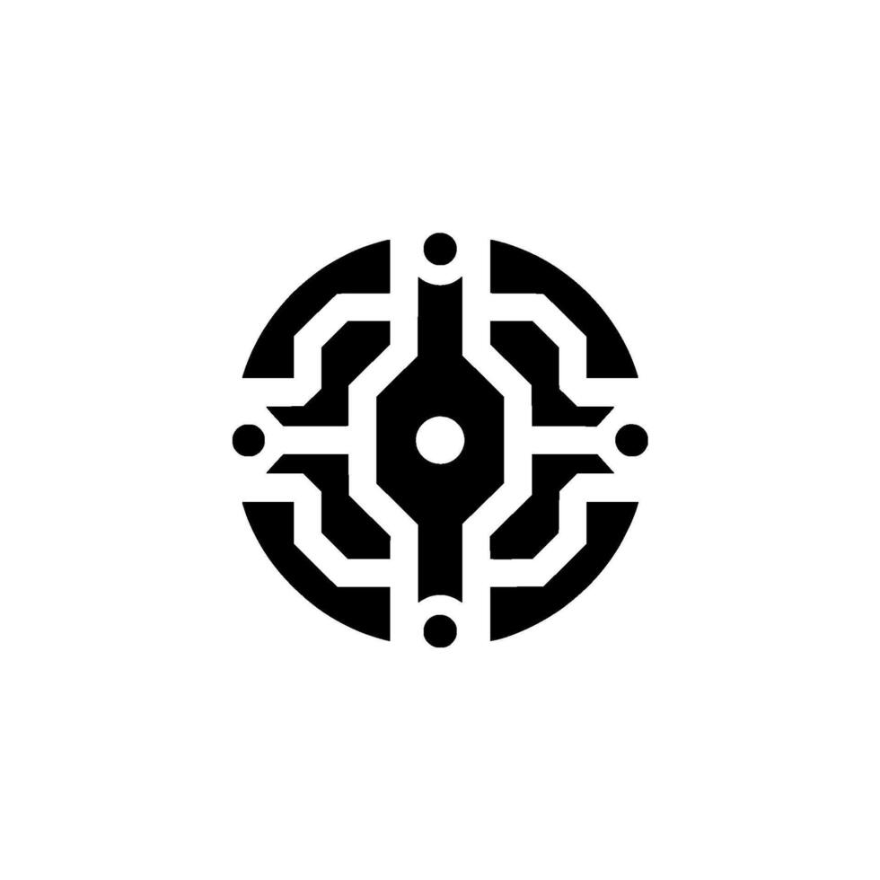 Modern Abstract Tech Circuit Board, Minimalist Style vector