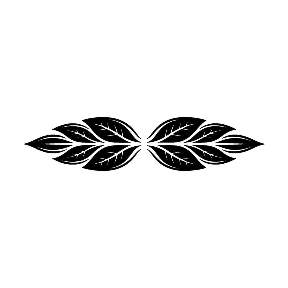 Symmetry Of Leaves On White, Minimalist, Botanical Element vector