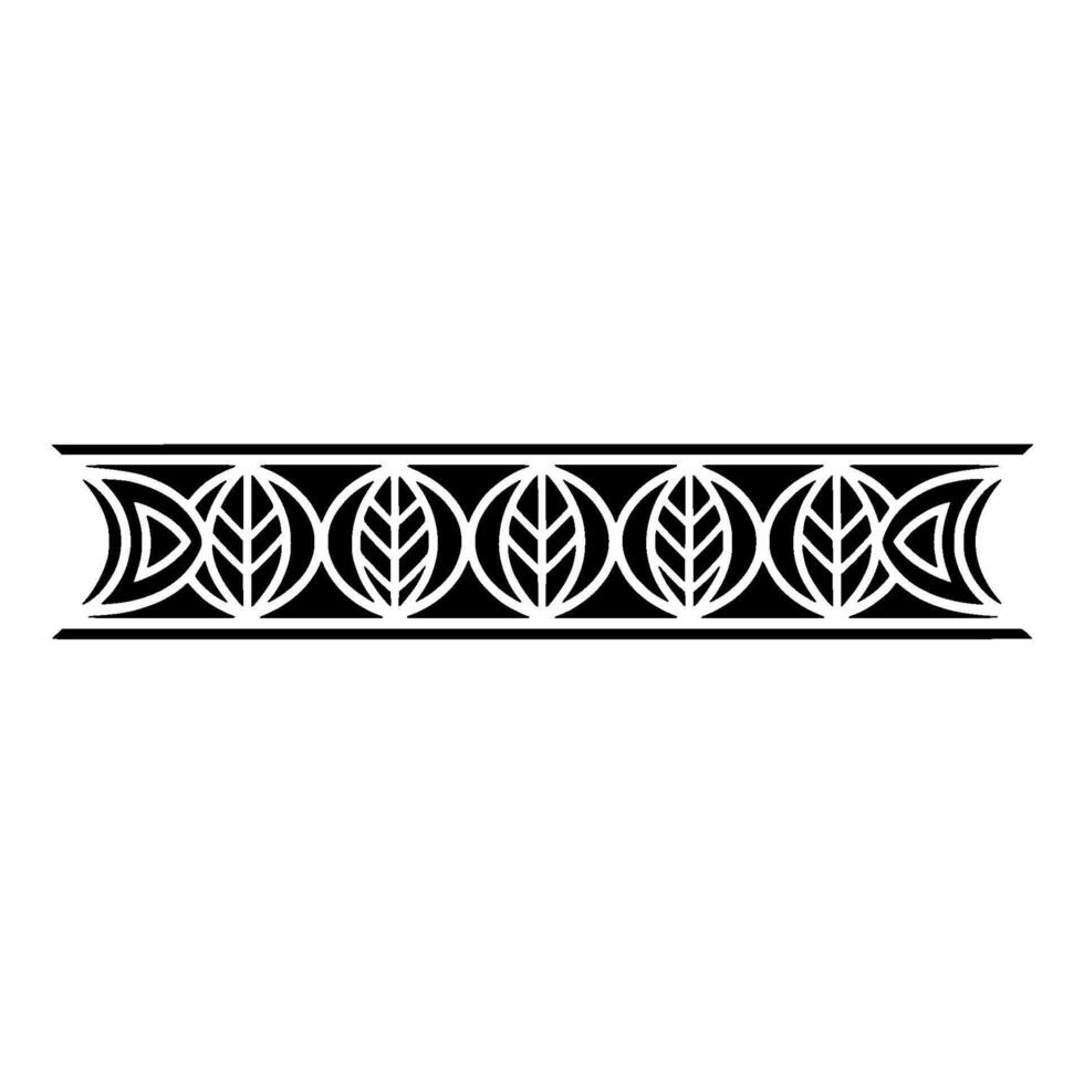 Minimalist Leaf Pattern Border, Black And White, Decorative vector