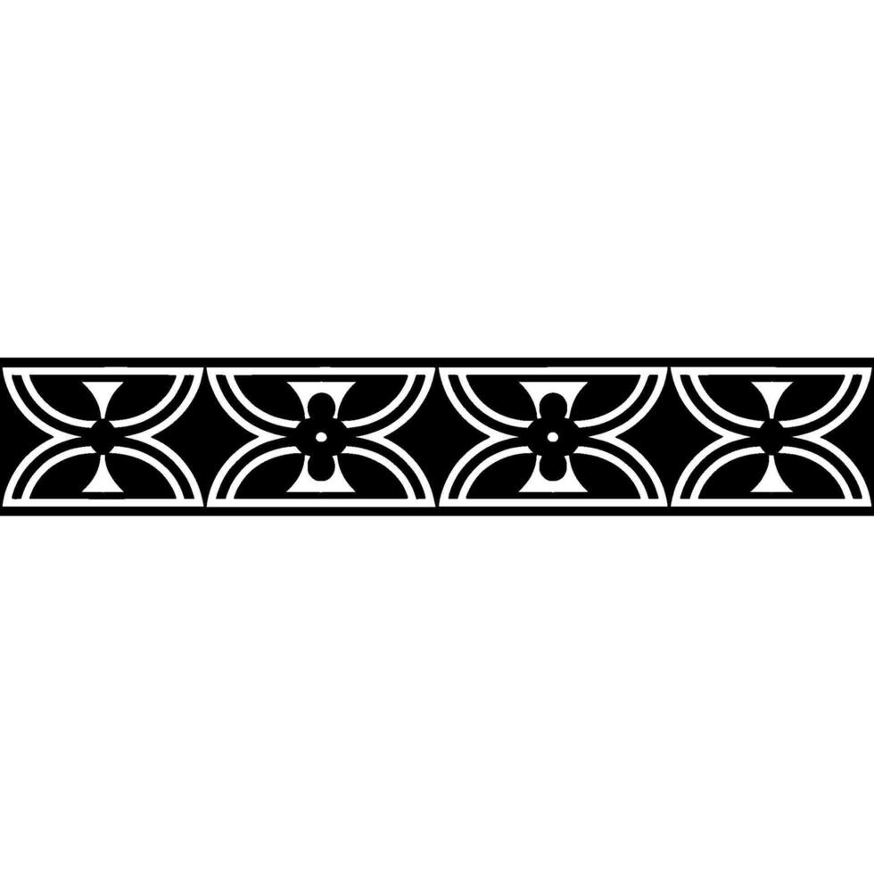 Geometric Border, Black And White Floral Pattern, Elegant Element vector