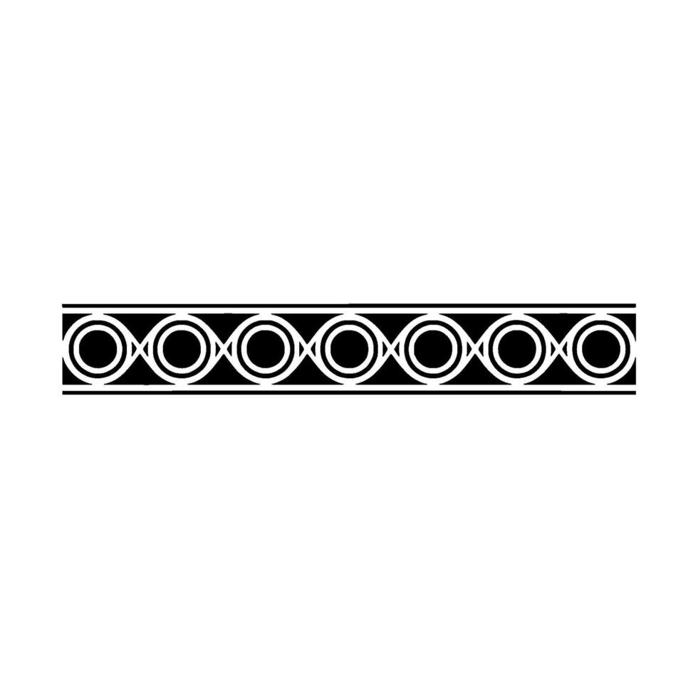 Geometric Border Repeating Circle Pattern In Black And White vector