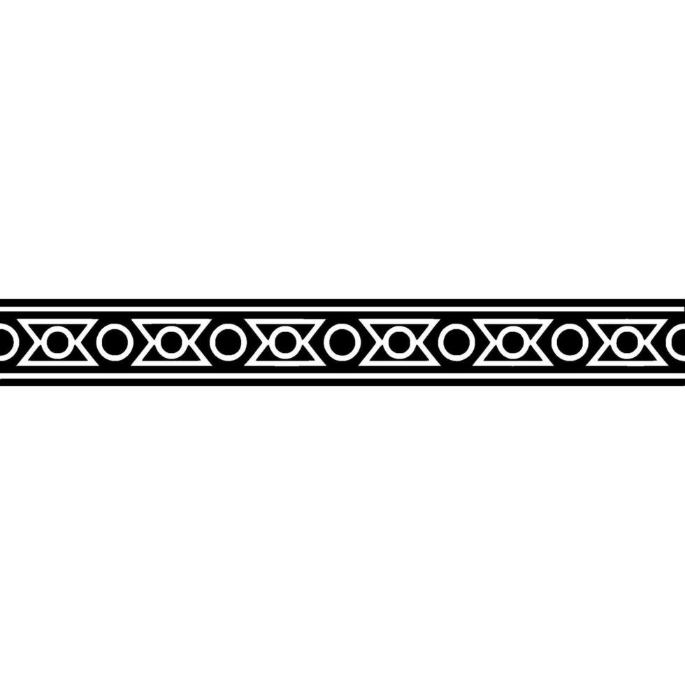 Geometric Border Pattern, Illustration, Black White vector
