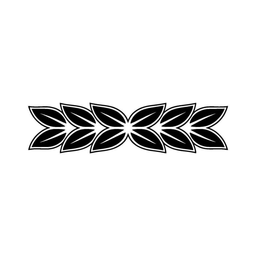 Minimalist Leaf Garland Border, Black White Decorative Element vector