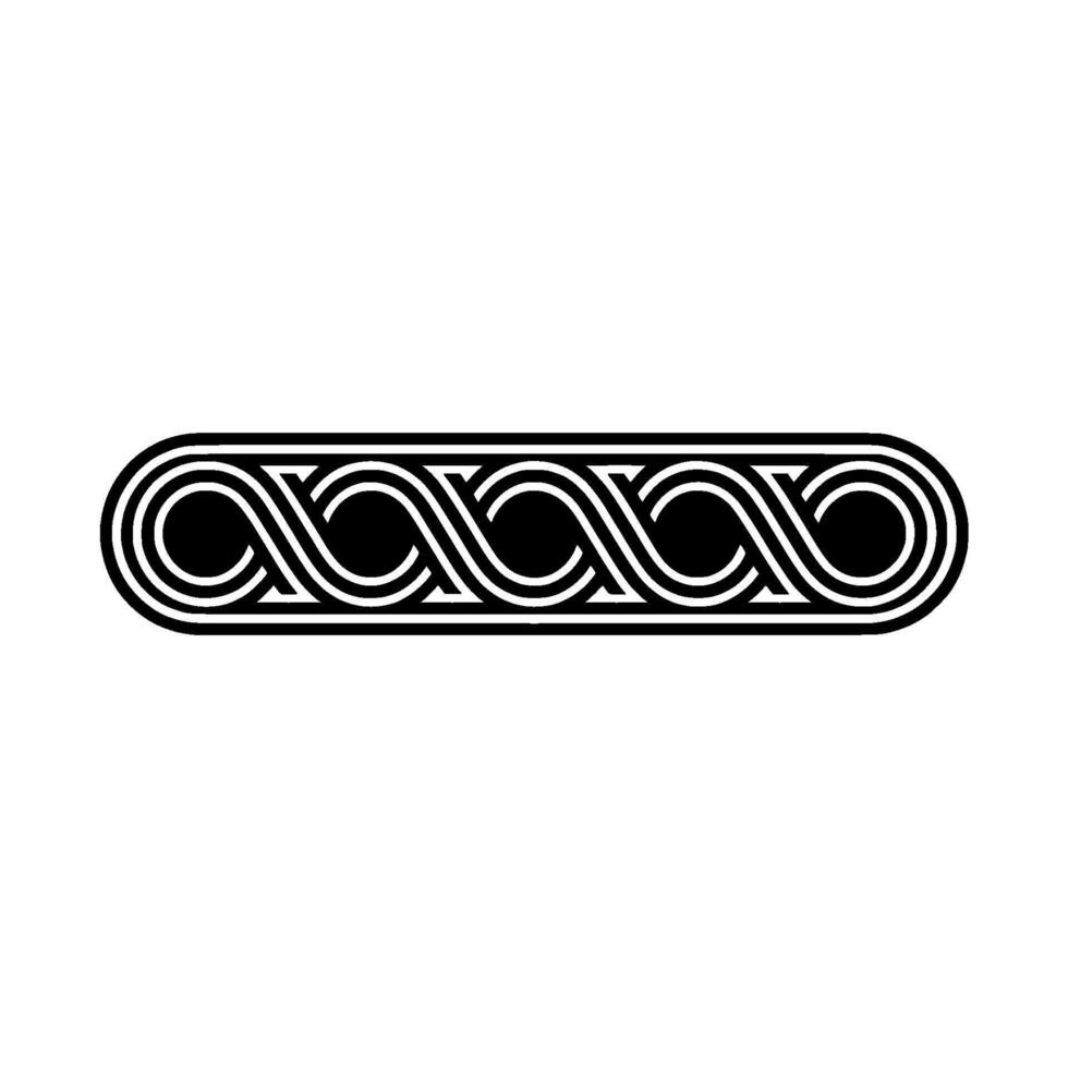 Black White Celtic Knot Border On Grayscale Background vector