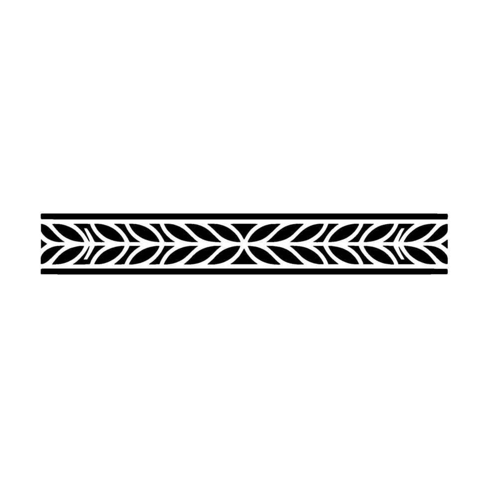 Minimalist Leaf Pattern Border, Black On White, Elegant vector
