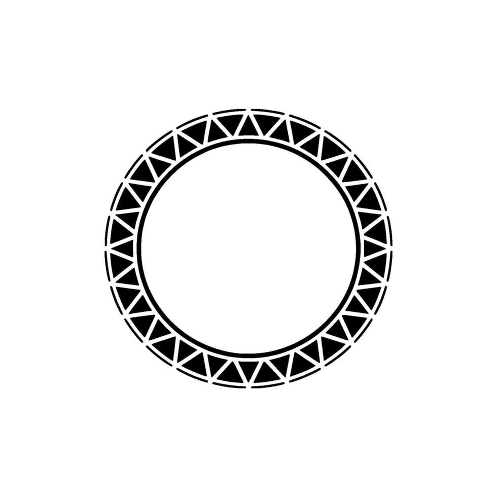 Geometric Black Circle Frame On White Abstract, Minimalist, Modern vector