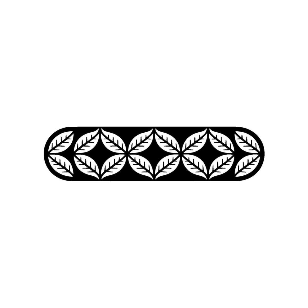 Elegant Black Leaf Motif On White Background, Minimalist vector