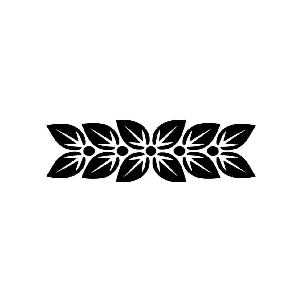 Minimalist Floral Border In Black, Elegant Versatile vector