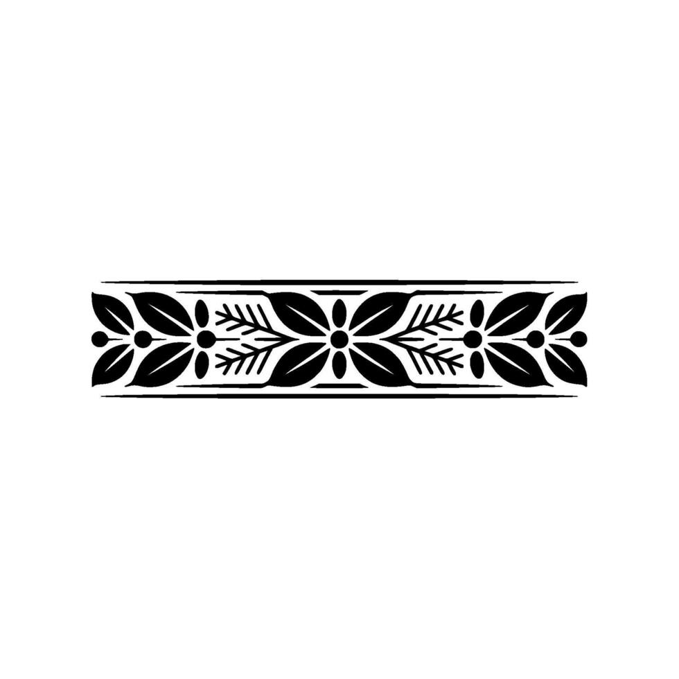 Elegant Floral Border In Black White, Minimalist Style vector