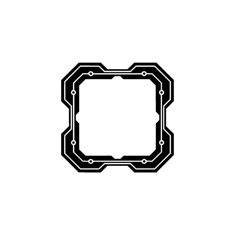 Futuristic Circuit Board Frame Digital Tech Element vector
