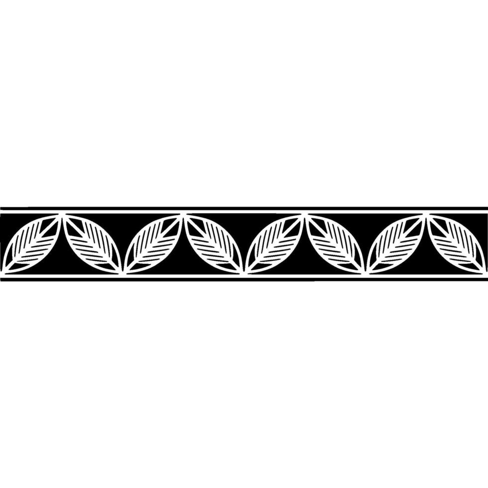 Geometric Leaf Pattern Border On White Background vector