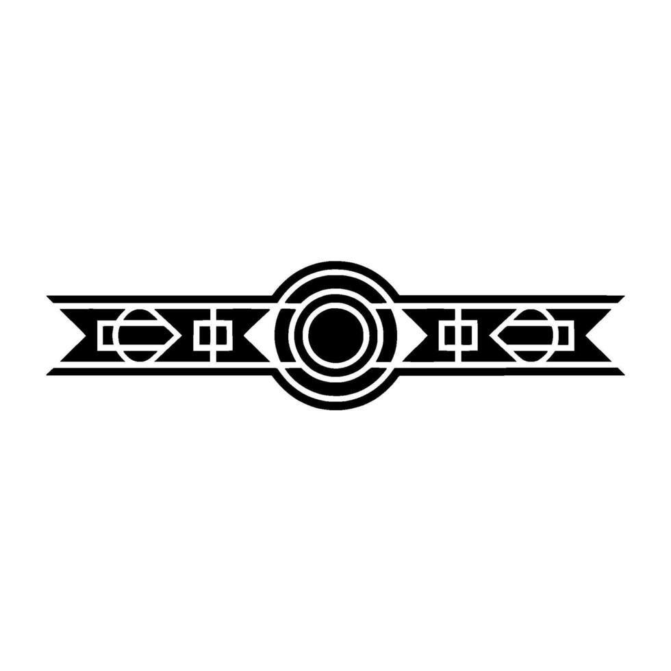 Art Deco Border Black Geometric Elements vector