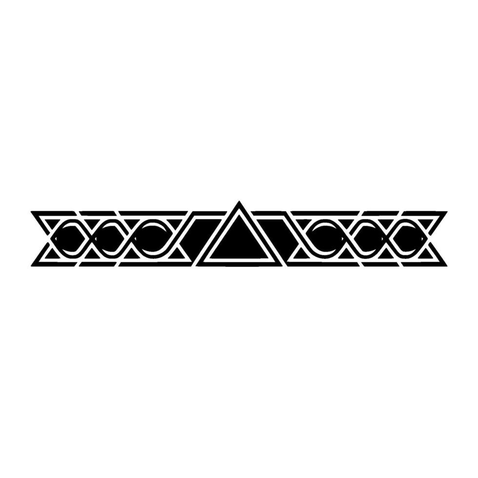 Geometric Ornament, Black On White, Abstract Border vector