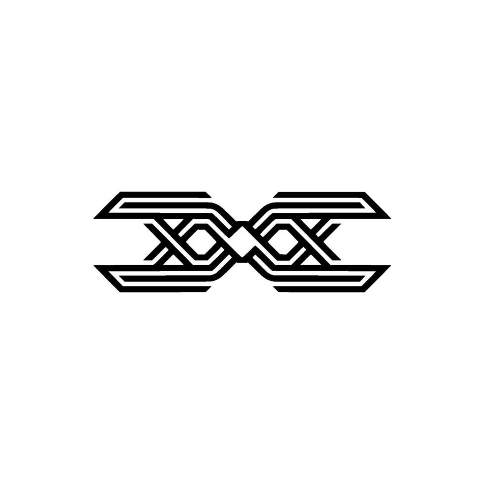 Geometric Abstract Black Line Art On White, Modern Element vector